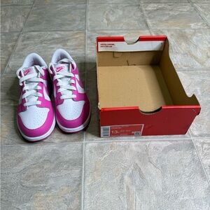 Nike Dunk Low Laser Fuchsia PS Girl Shoe Size 13c Pink NWT
